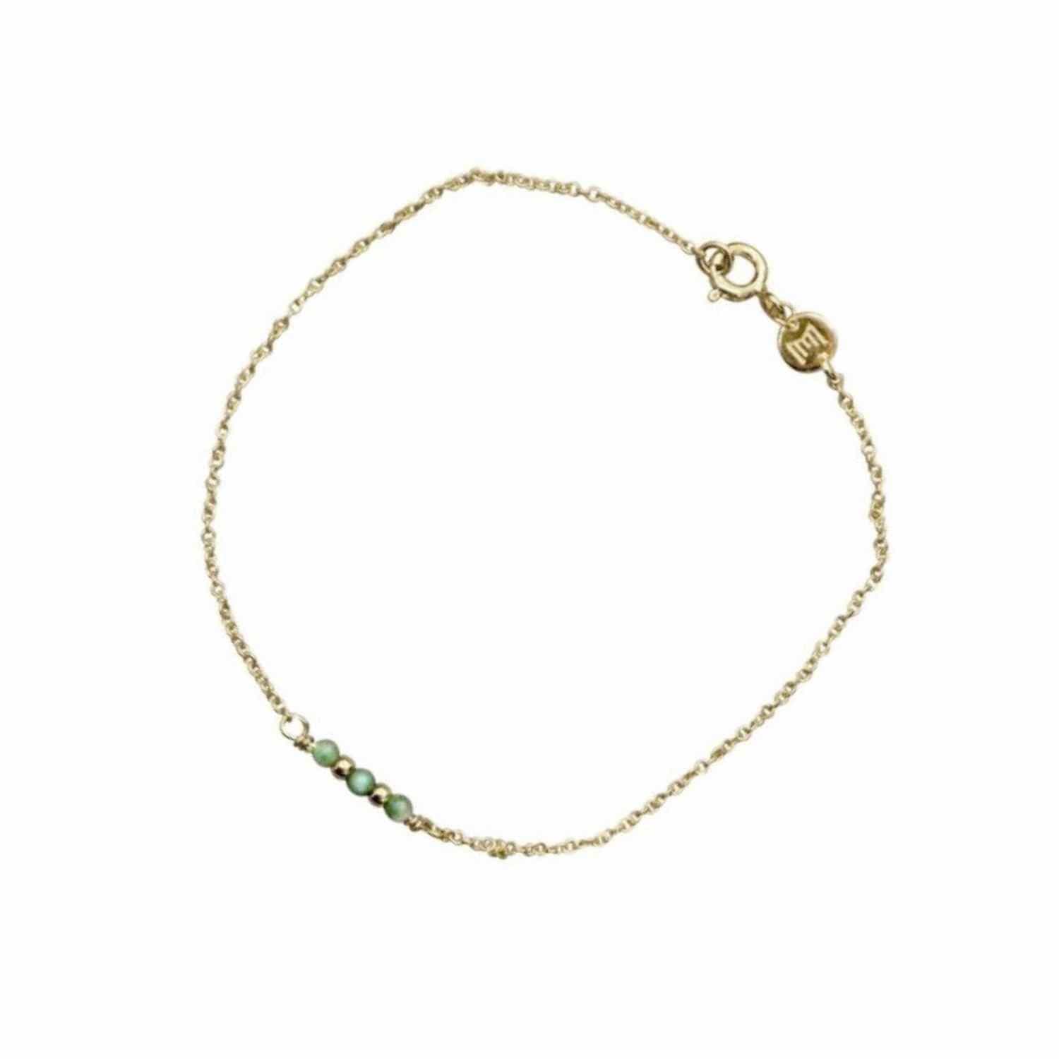 EVELYNE-M LUNAMOTION | Green Jade Sphere - Bracelet - Gold