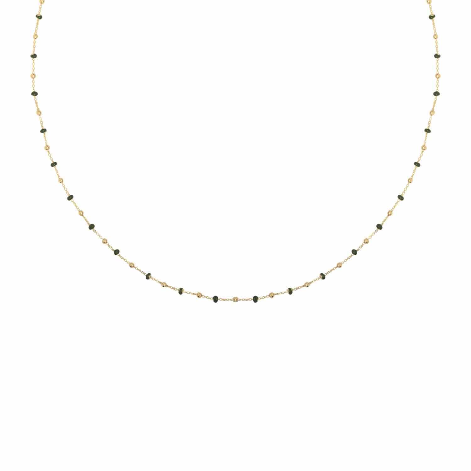 EVELYNE-M 42cm LUNAMOTION | Meteoroids Orbit Green Emerald - Collar - 18 Karat Gold