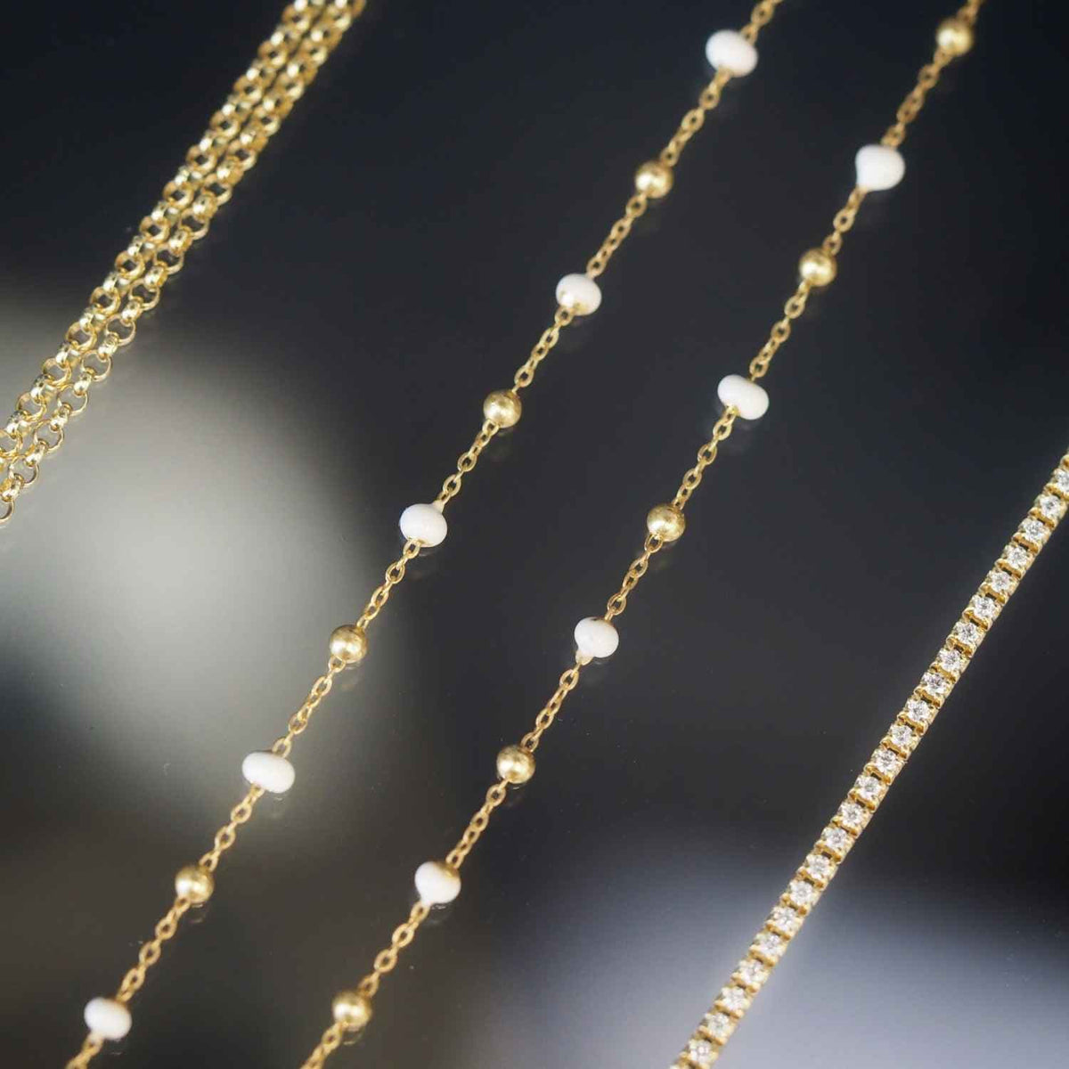 EVELYNE-M LUNAMOTION | Meteoroids Orbit White Enamel - Bracelet - 18 Karat Gold