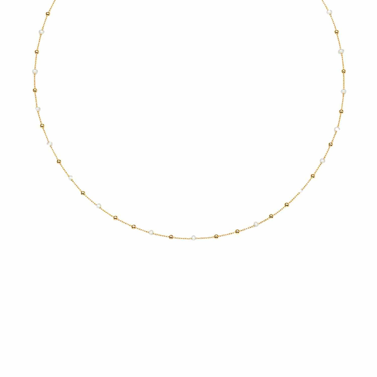 EVELYNE-M 42cm LUNAMOTION | Meteoroids Orbit White Enamel - Collar - 18 Karat Gold