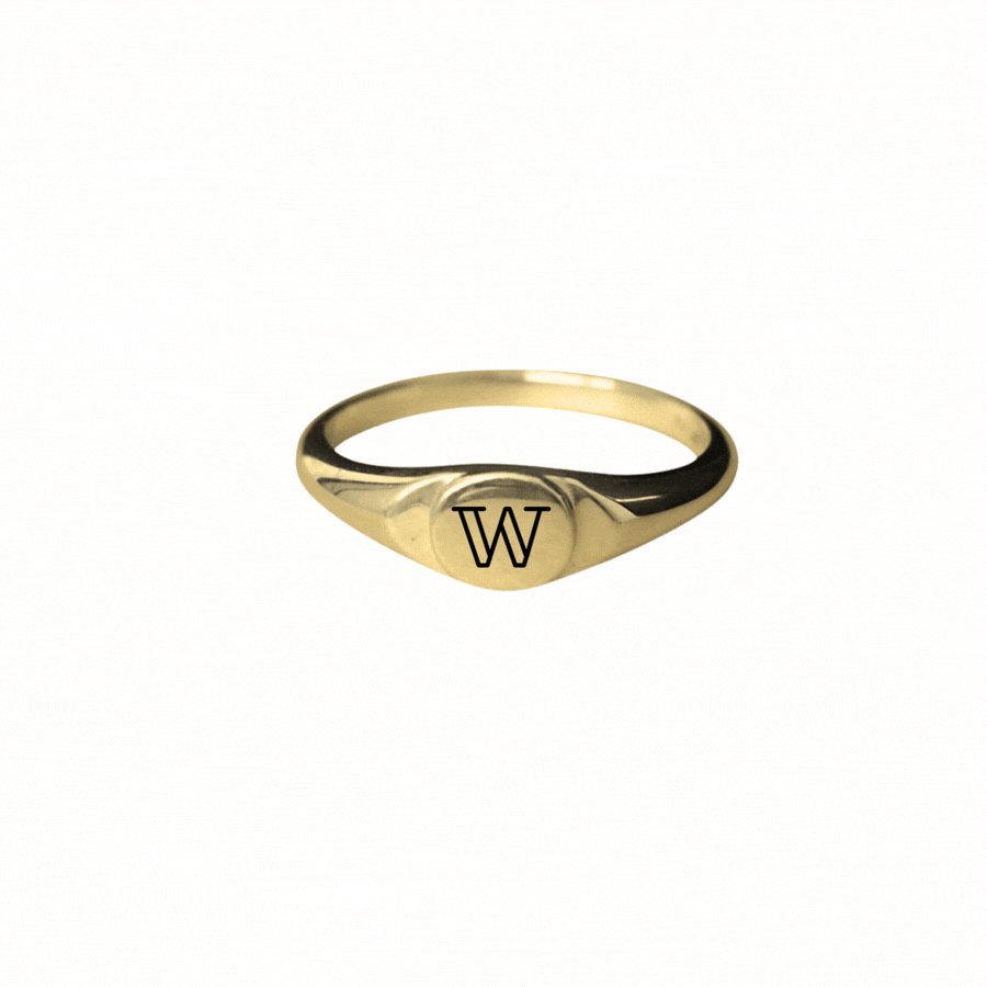 EVELYNE-M LUNAMOTION | Moon Signet - Ring - Gold + ENGRAVING