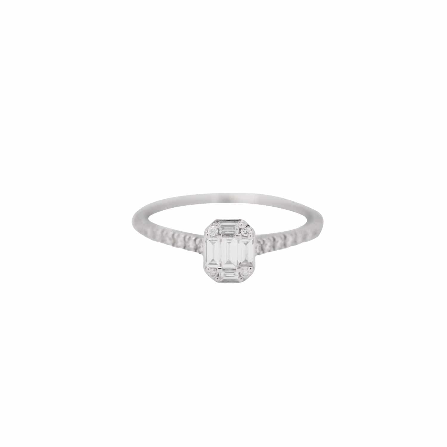 EVELYNE-M 54 METROPOLIS | Axis of Light Diamond White - Ring - 18 Karat Whitegold (ONE OF A KIND)