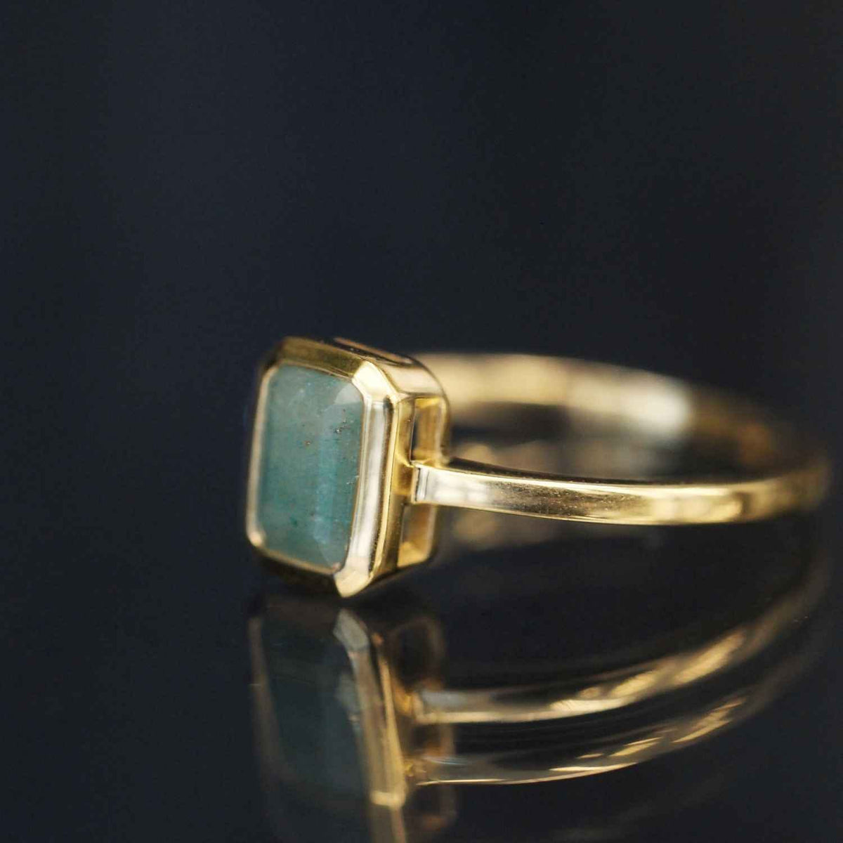 EVELYNE-M METROPOLIS | Octagon Aventurin - Ring - Gold
