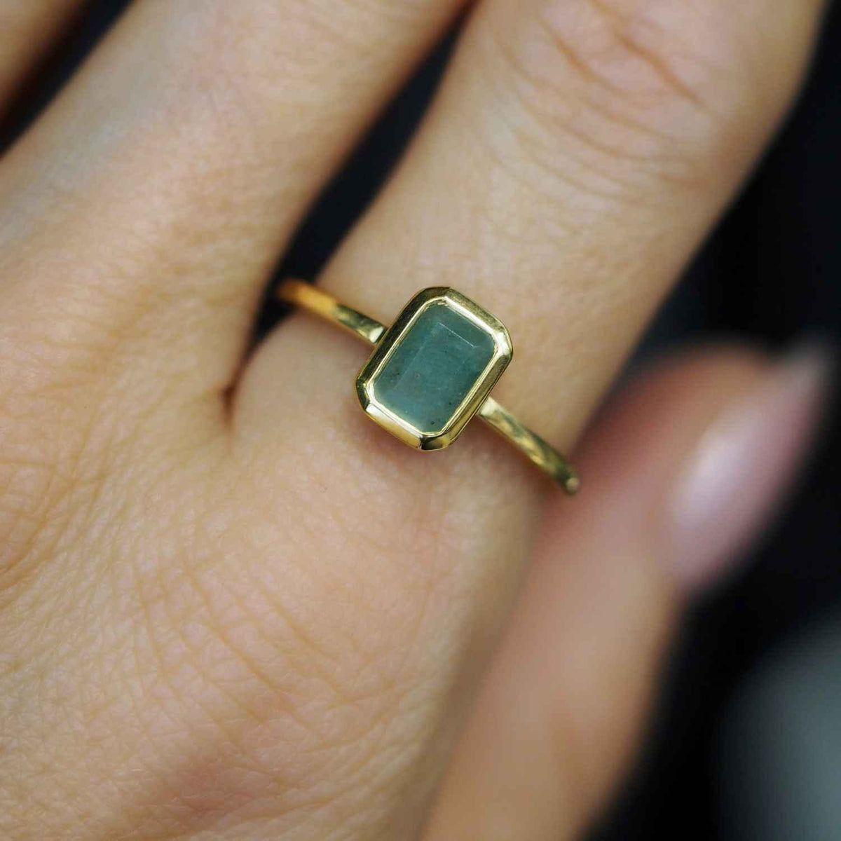 EVELYNE-M METROPOLIS | Octagon Aventurin - Ring - Gold