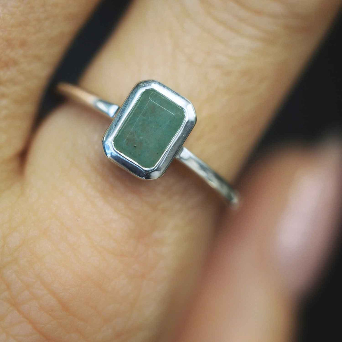 EVELYNE-M METROPOLIS | Octagon Aventurin - Ring - Silver