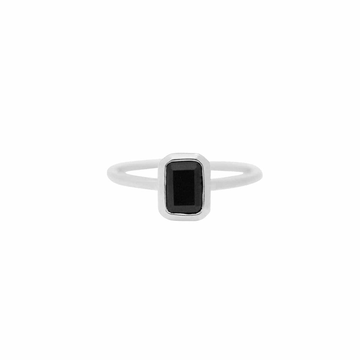 EVELYNE-M METROPOLIS | Octagon Black Onyx - Ring - Silver