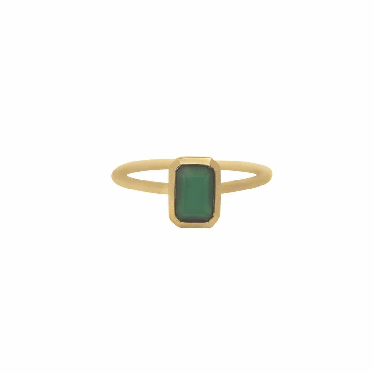 EVELYNE-M METROPOLIS | Octagon Green Onyx - Ring - Gold