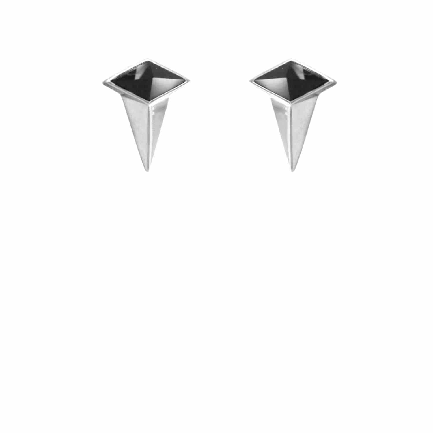 EVELYNE-M ONEIRO | Alliance Black Onyx 1/2 - Stud Earring - Silver