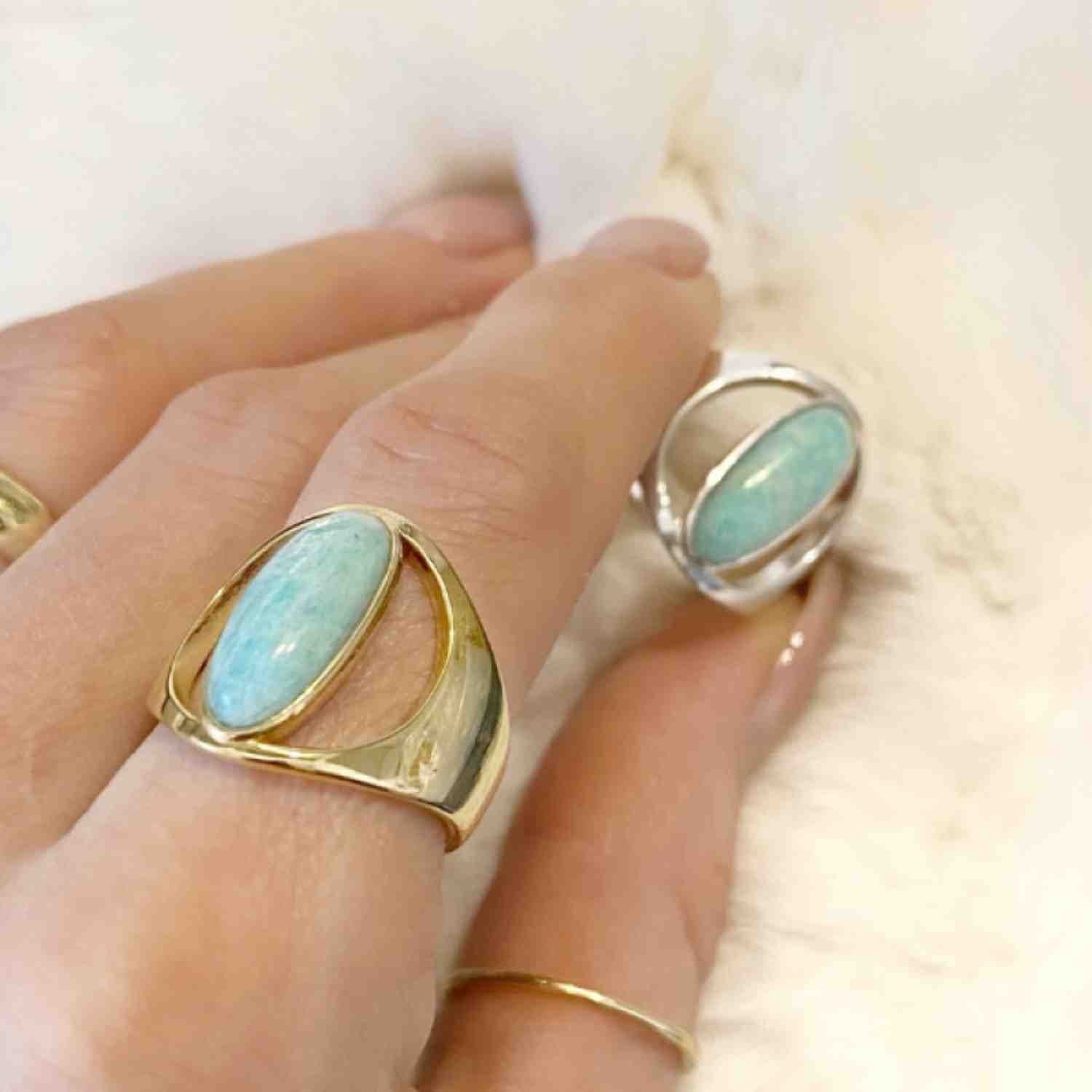 EVELYNE-M ONEIRO | Amazonite Inception - Ring - Silver