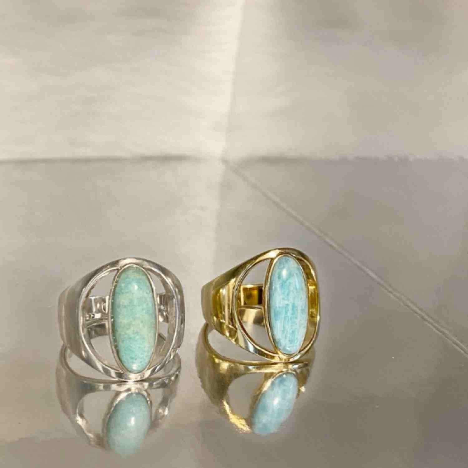 EVELYNE-M ONEIRO | Amazonite Inception - Ring - Silver