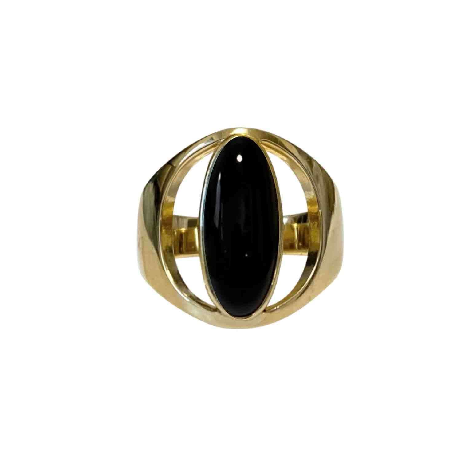 EVELYNE-M ONEIRO | Black Onyx Inception - Ring - Gold