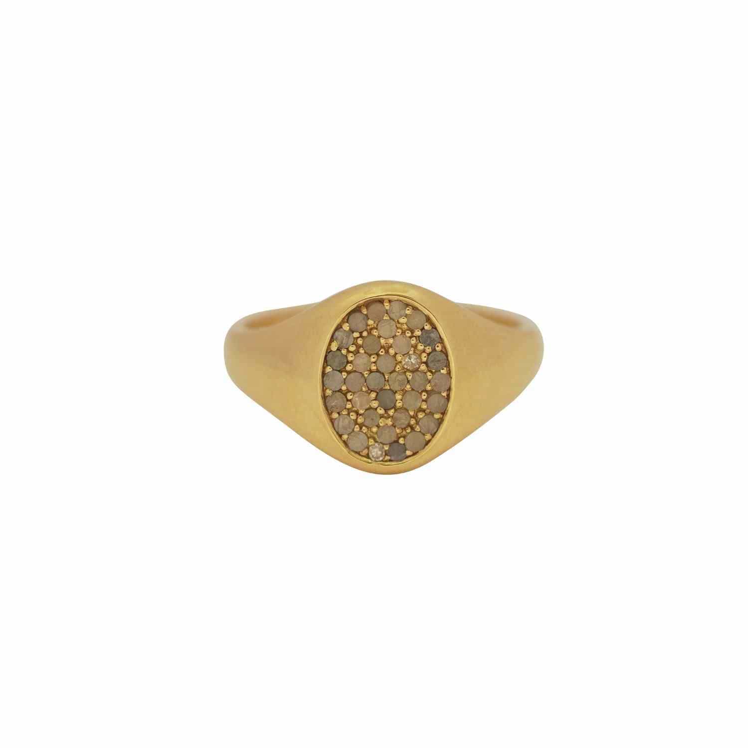 EVELYNE-M 54 ONEIRO | Signet Diamond Universe (W) - Ring - 18 Karat Gold (LIMITED EDITION)
