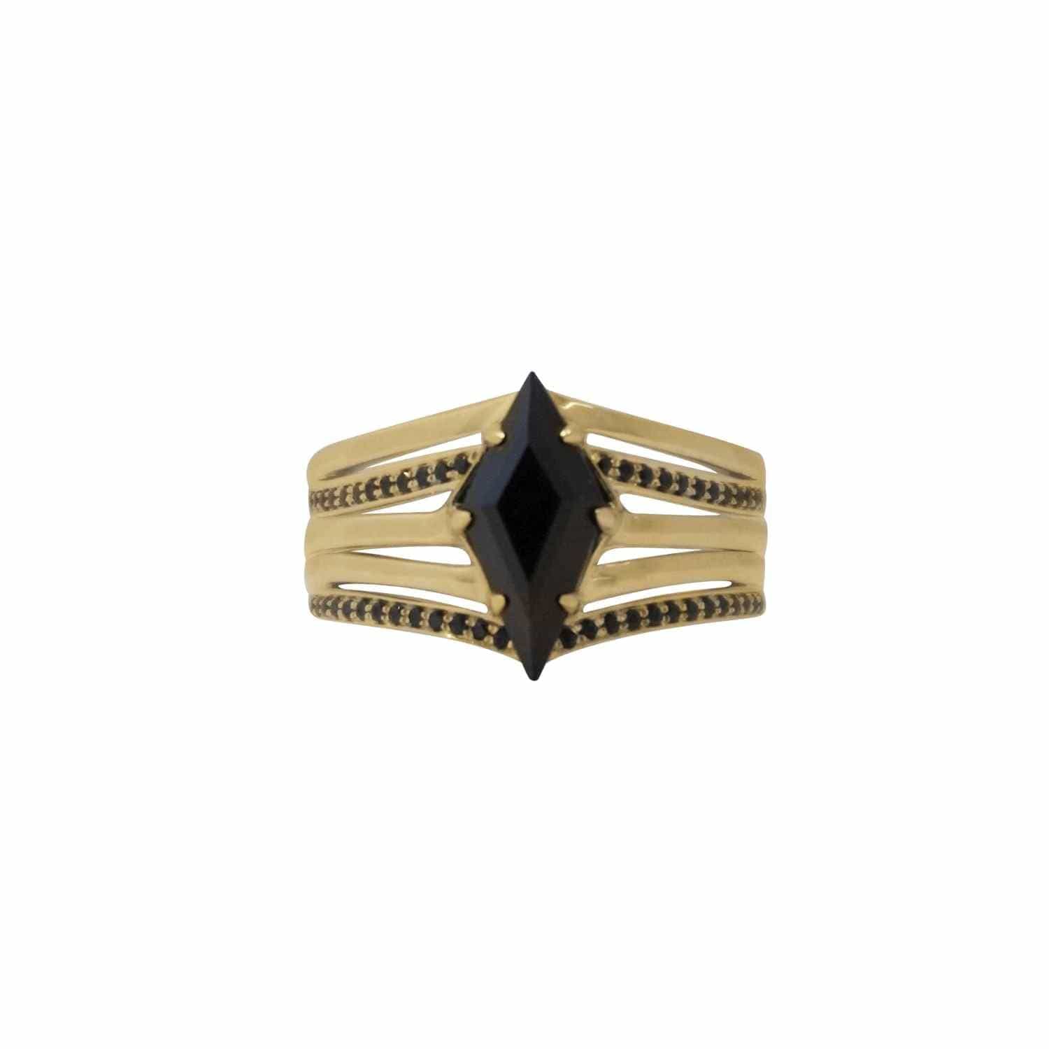 EVELYNE-M OPALIA | Evelyne`s Black Onyx Signum - Ring - 18 Karat Gold