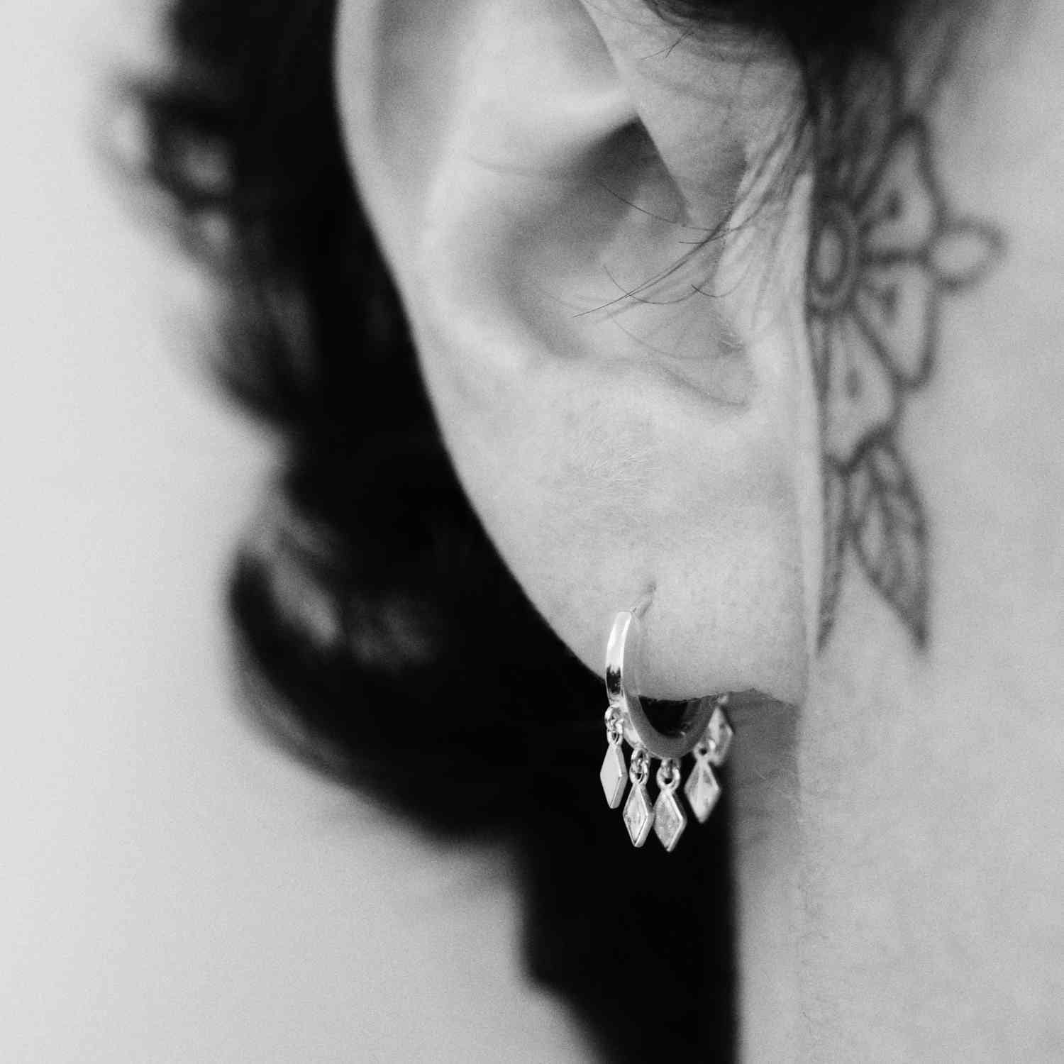 EVELYNE-M OPALIA | Rhombique - Huggie Creole - Silver