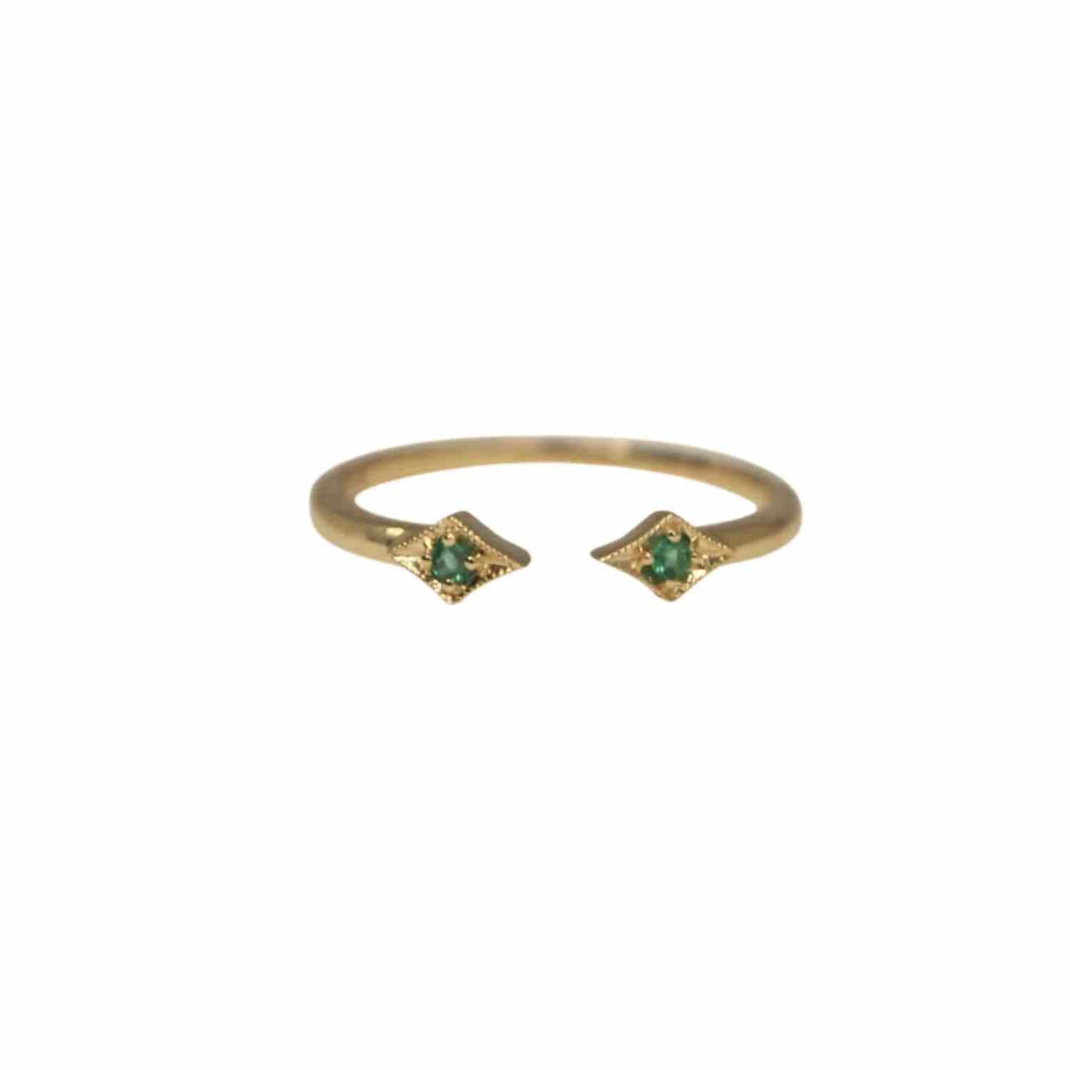 EVELYNE-M OPALIA | Vintage Rhombus Emerald - Ring - 18 Karat Gold