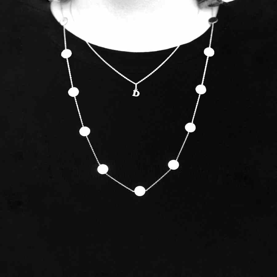 EVELYNE-M 75-80cm PAILLETTE | Dancing - Collier - Silver