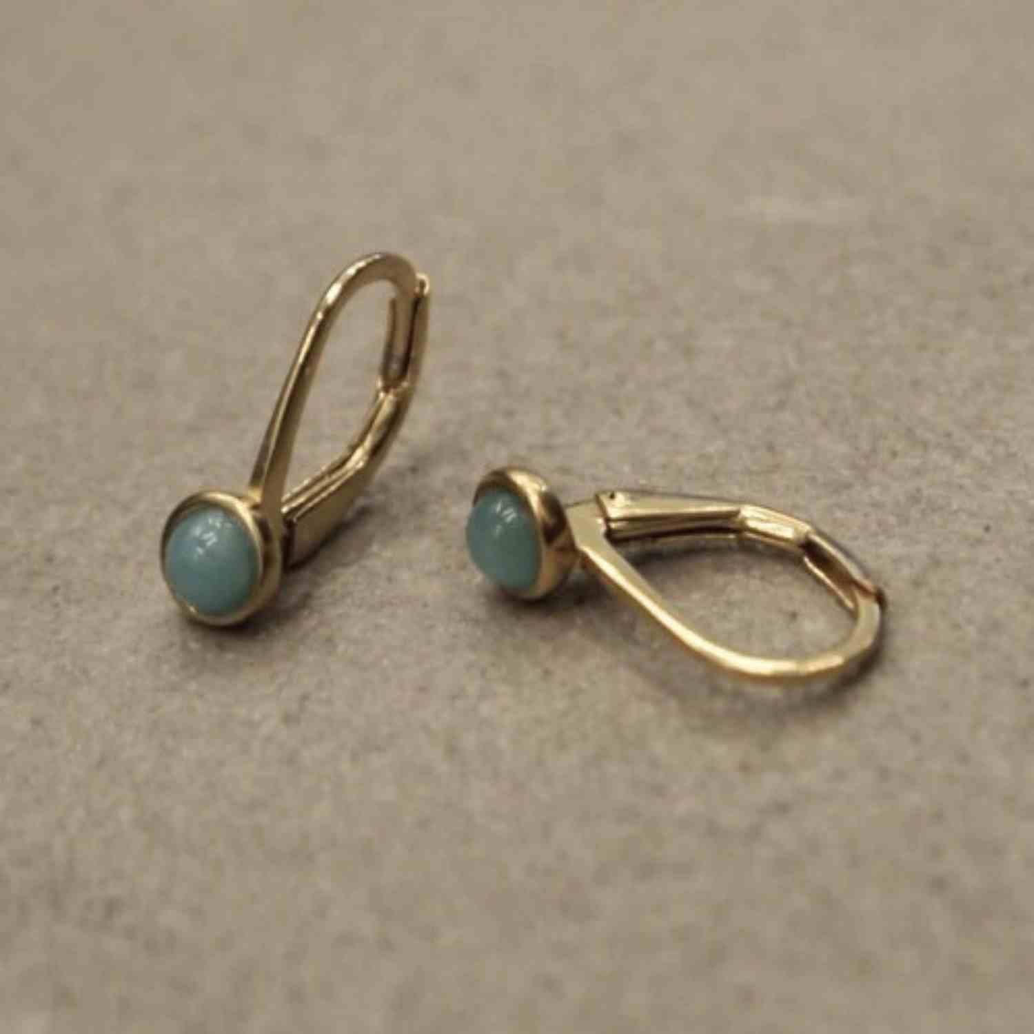 EVELYNE-M PETIT POINT | Amazonite - Brisur Earring - Gold