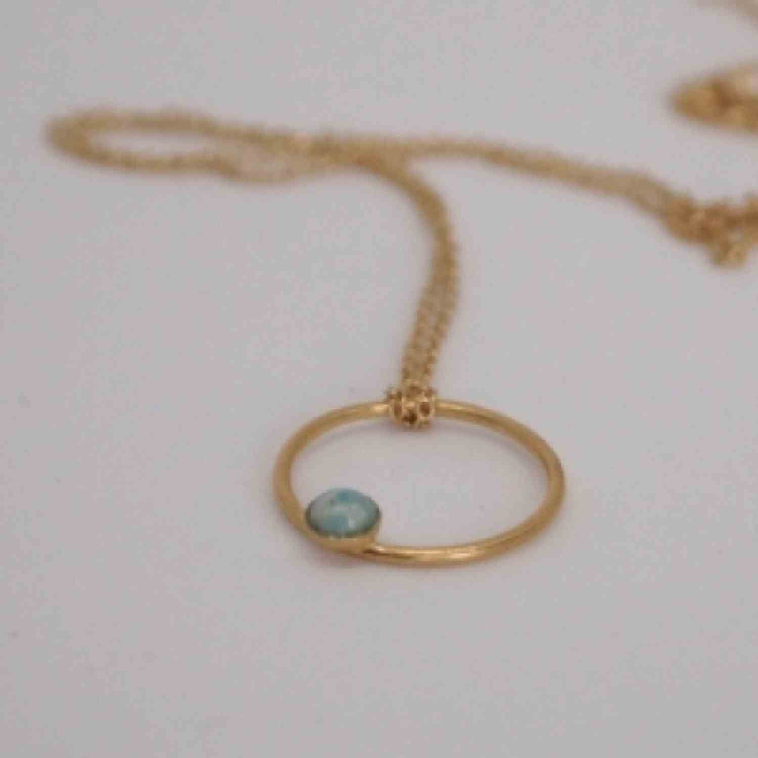 EVELYNE-M PETIT POINT | Amazonite Orbit - Necklace - Gold