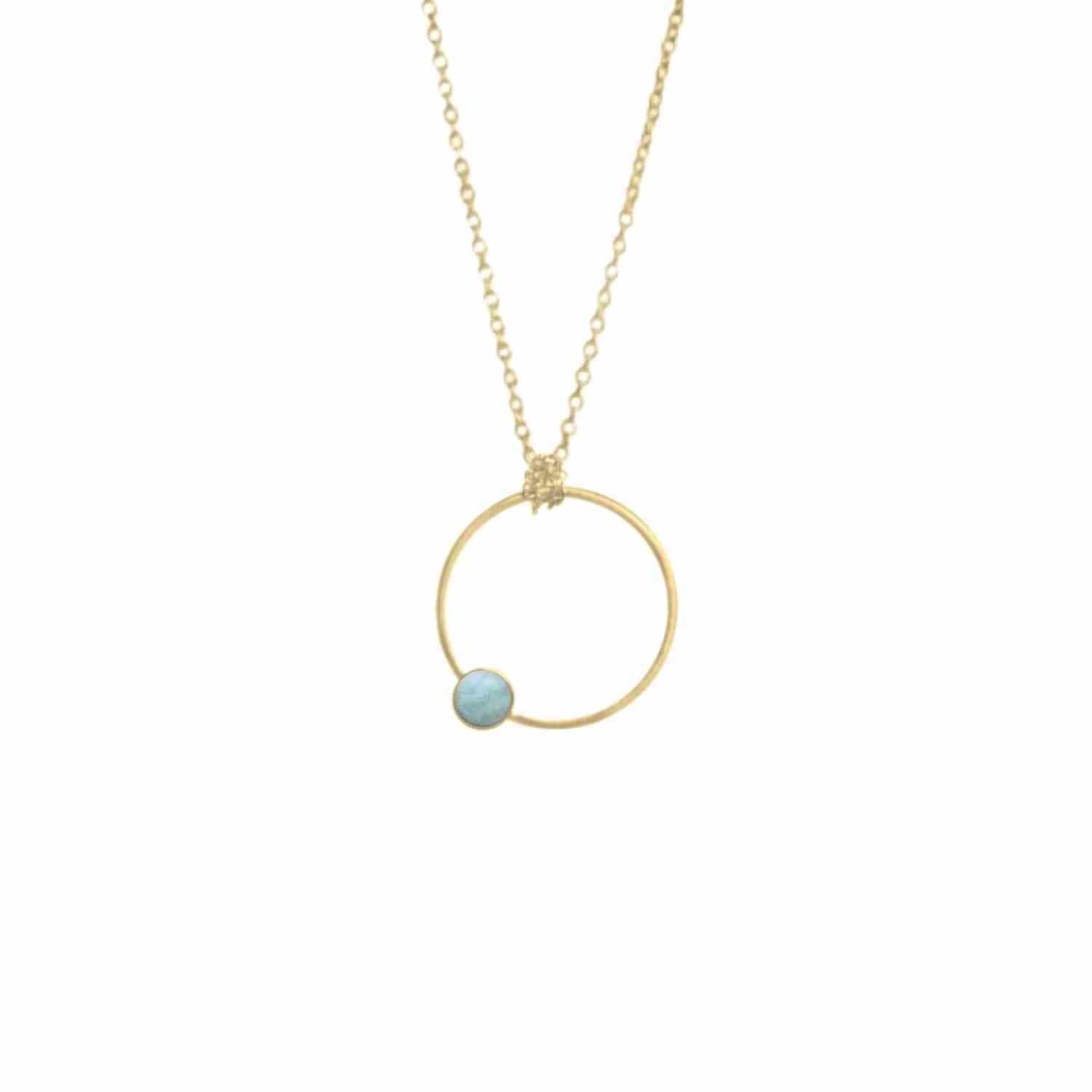 EVELYNE-M PETIT POINT | Amazonite Orbit - Necklace - Gold