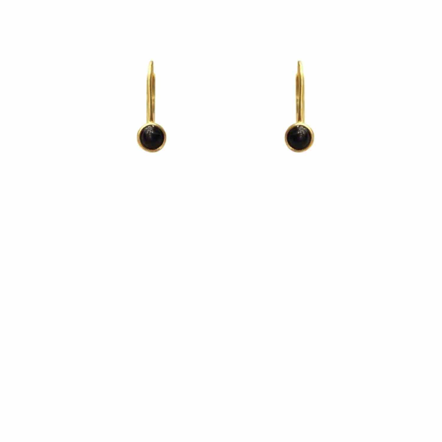 EVELYNE-M PETIT POINT | Black Onyx - Brisur Earring - Gold