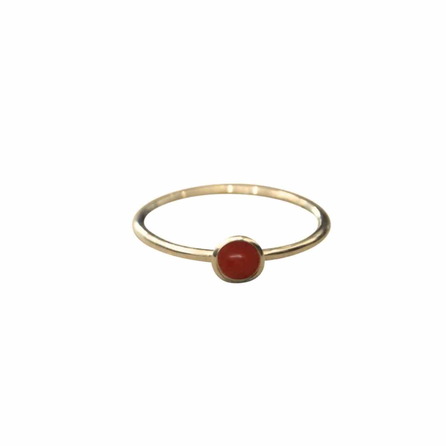 EVELYNE-M PETIT POINT | Coral - Ring - Gold