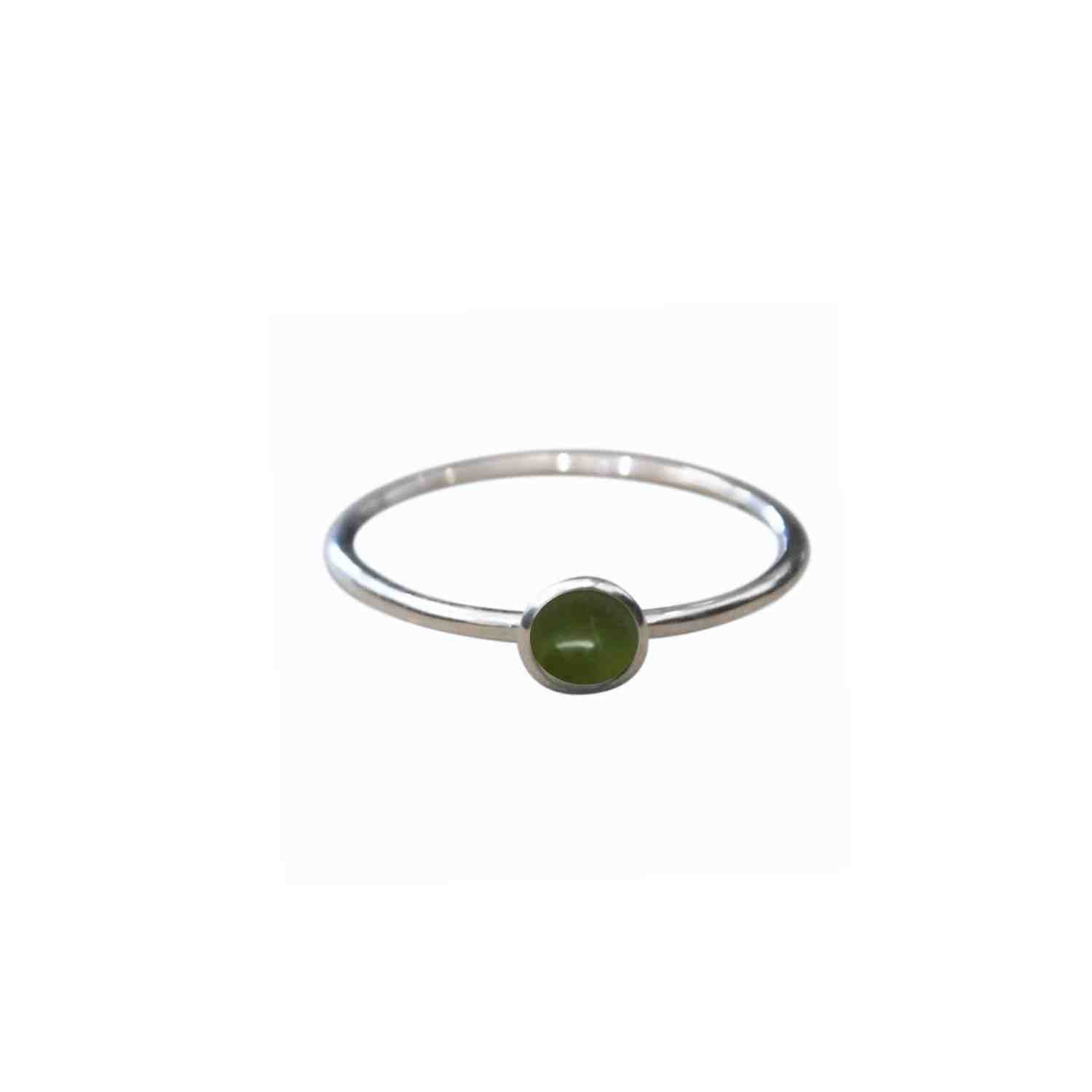 EVELYNE-M PETIT POINT | Green Jade - Ring - Silver