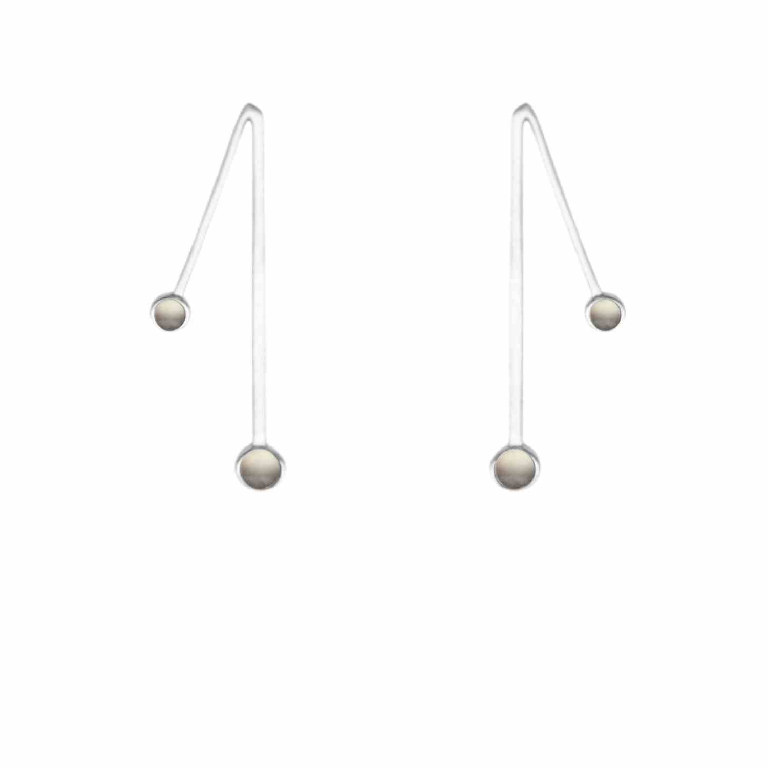 EVELYNE-M PETIT POINT | Grey Moonstone Sputnik II - Stud Earring - Silver