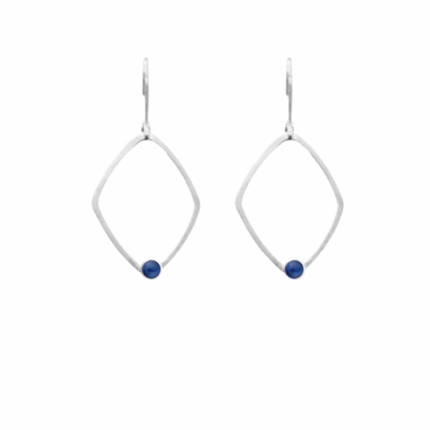 EVELYNE-M PETIT POINT | Lapislazuli Rhombus - Brisur Earring - Silver