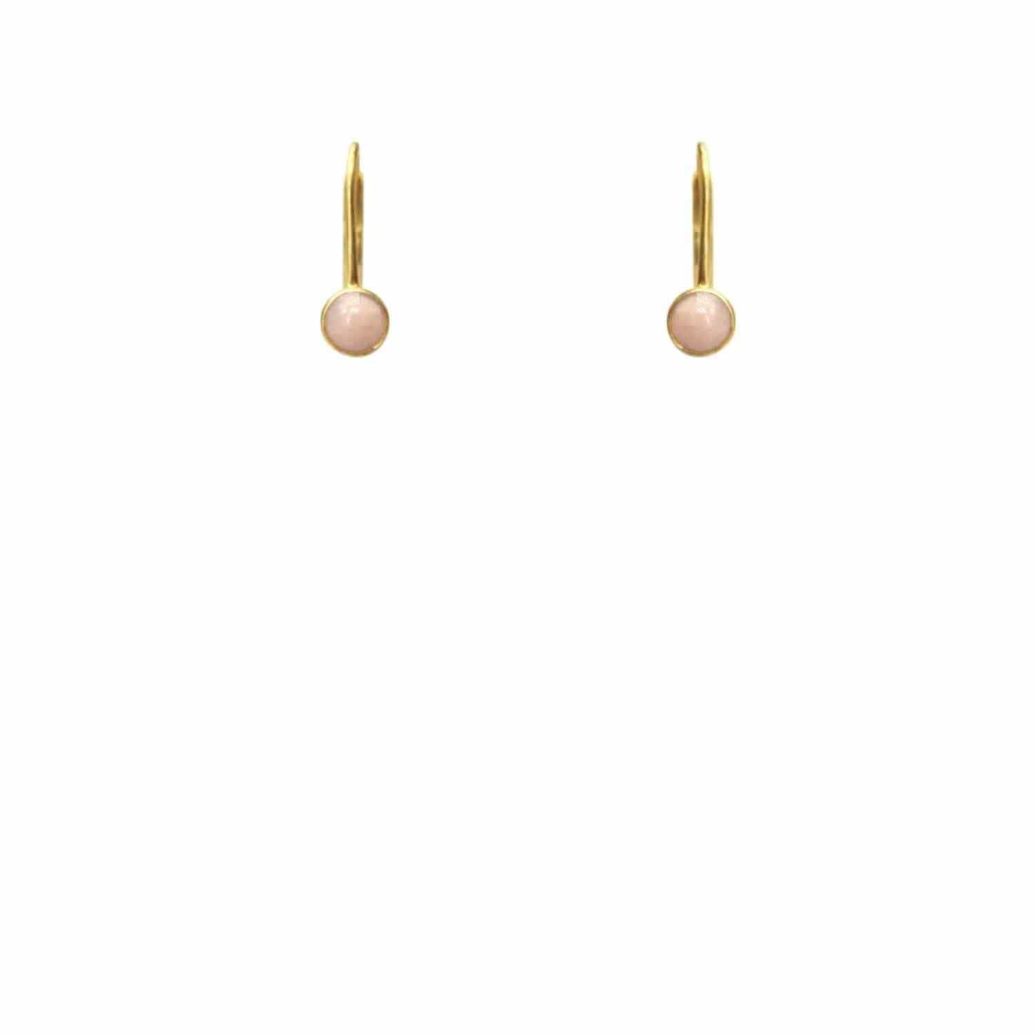 EVELYNE-M PETIT POINT | Pink Opal - Brisur Earring - Gold