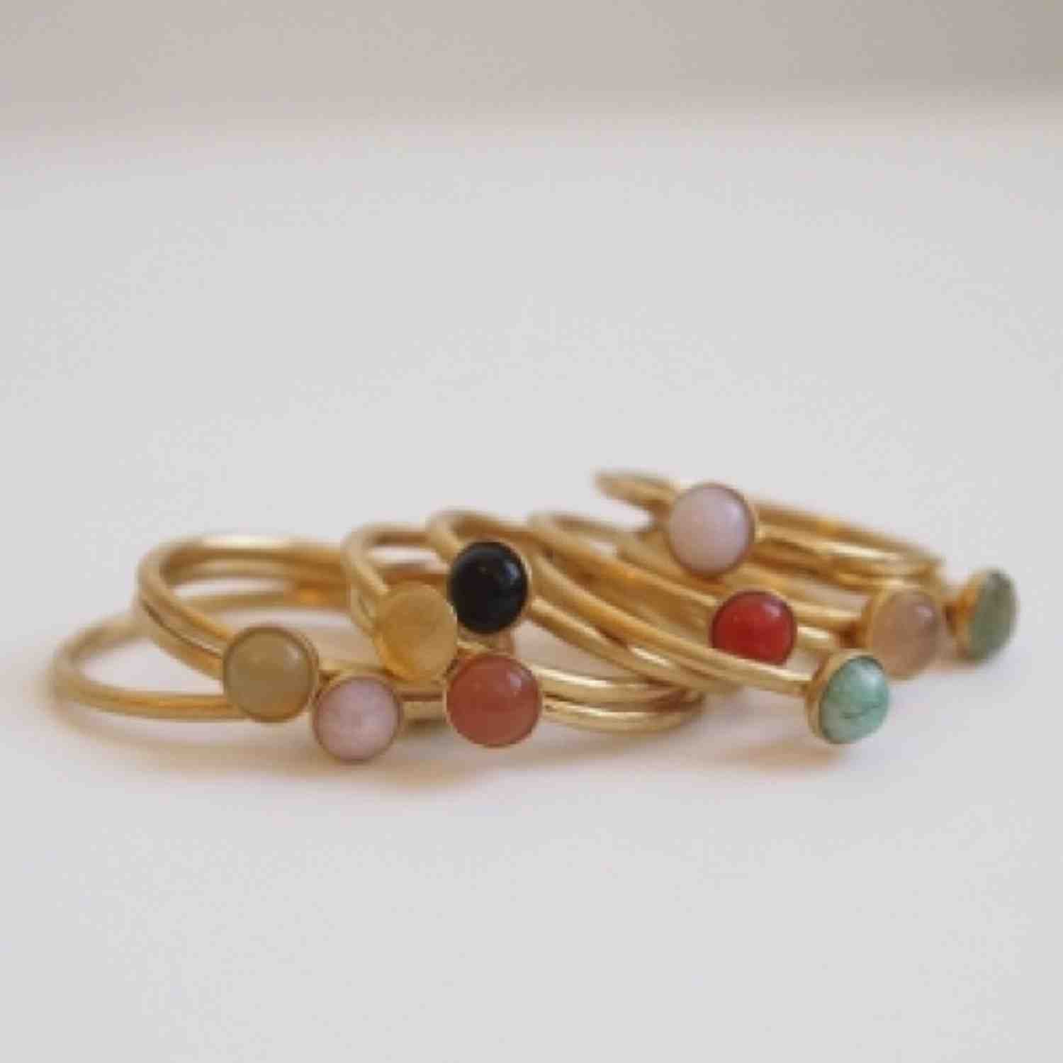 EVELYNE-M PETIT POINT | Pink Opal - Ring - Gold