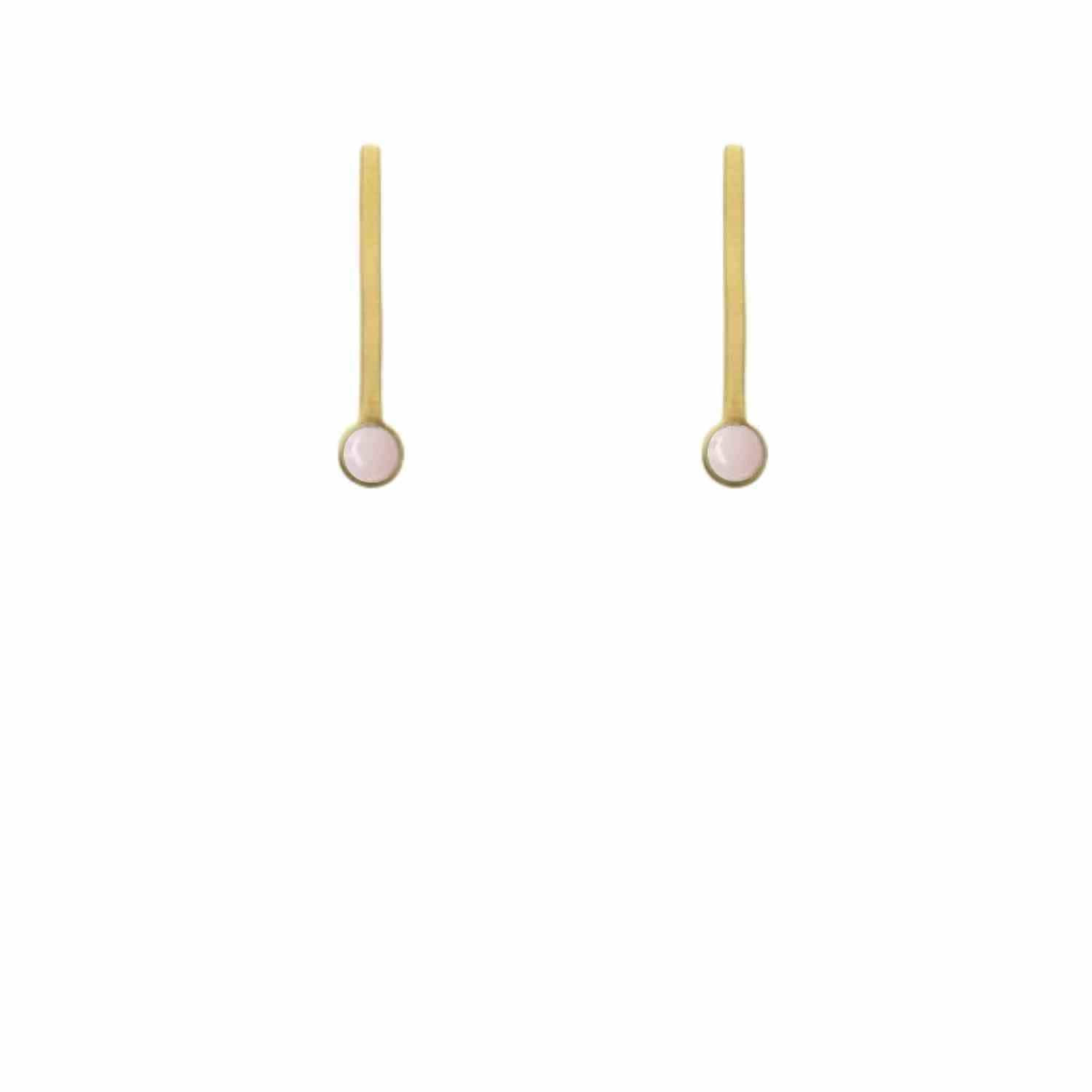 EVELYNE-M PETIT POINT | Pink Opal Sputnik I - Stud Earring - Gold