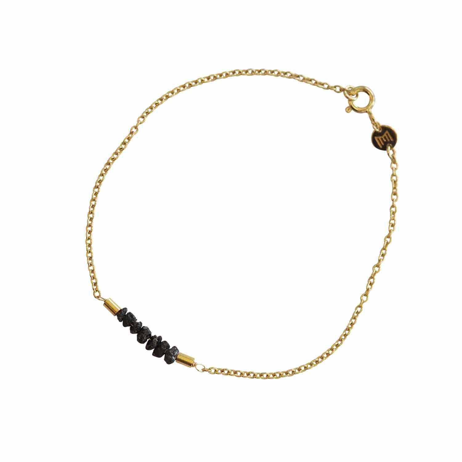 EVELYNE-M ROCKS | Black Rough Diamond - Bracelet - Gold