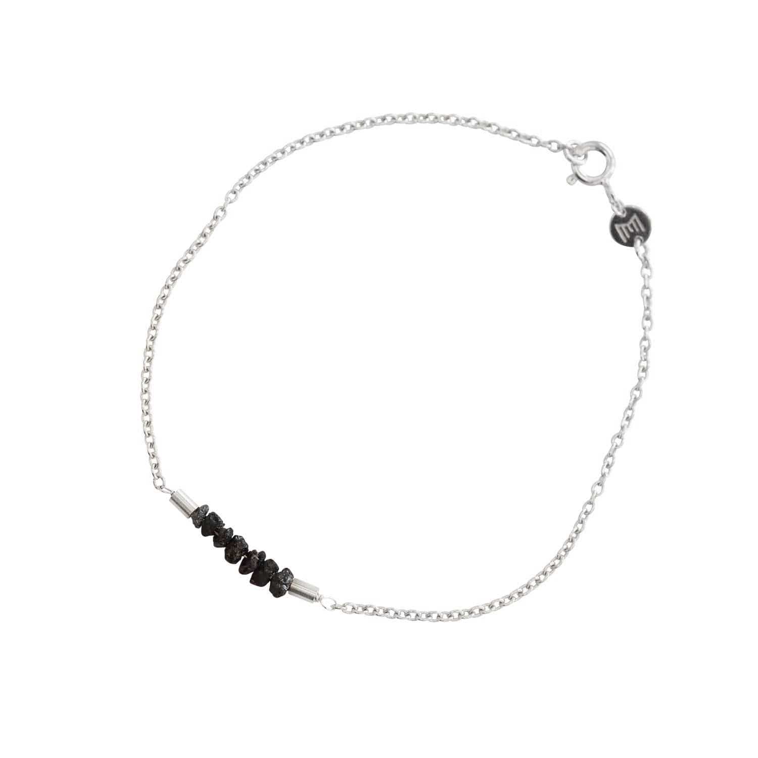 EVELYNE-M ROCKS | Black Rough Diamond - Bracelet - Silver