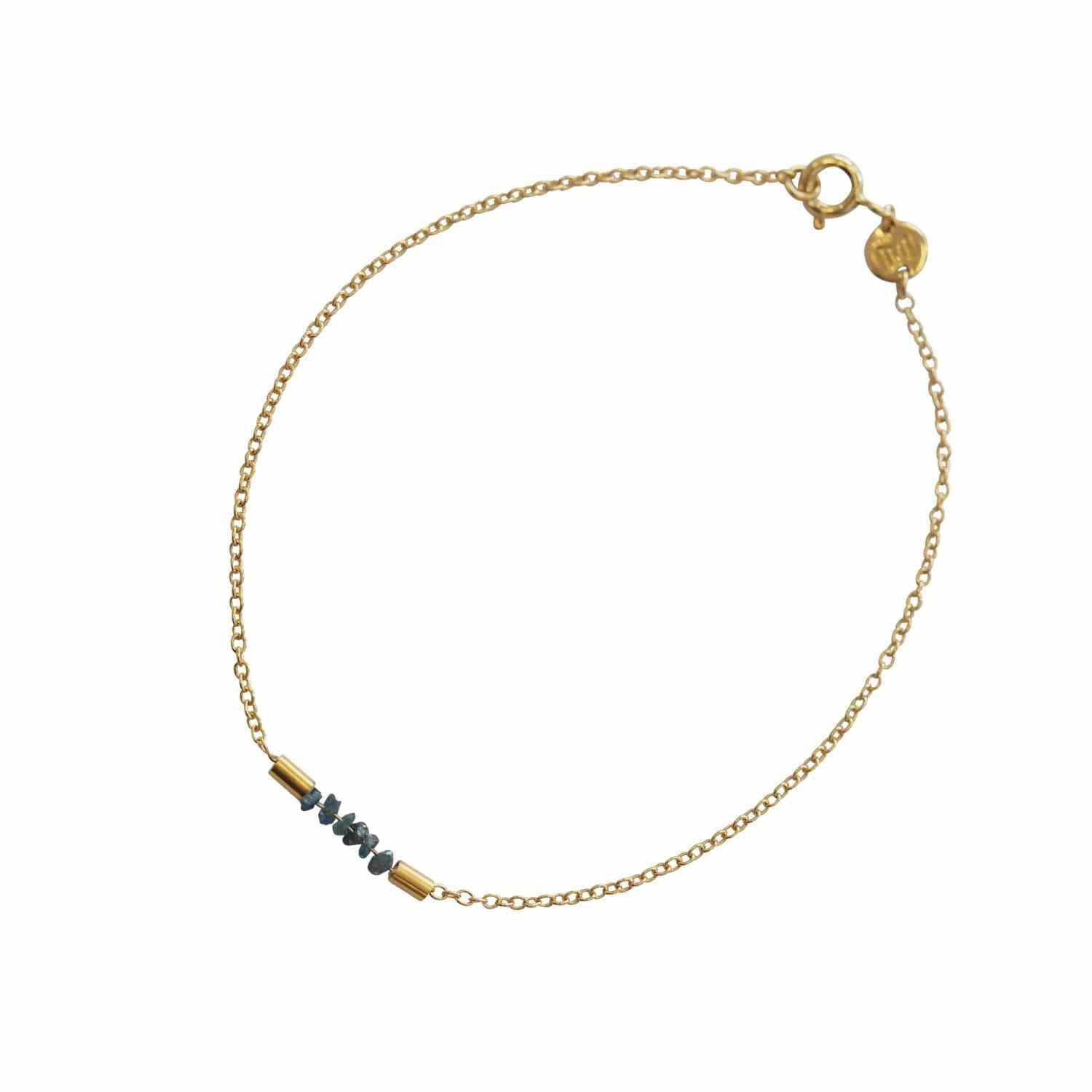 EVELYNE-M ROCKS | Blue Rough Diamond - Bracelet - Gold