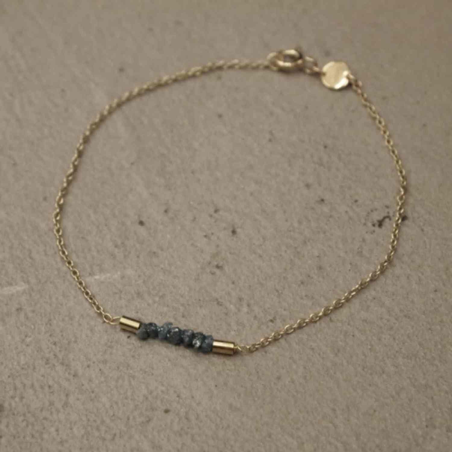 EVELYNE-M ROCKS | Blue Rough Diamond - Bracelet - Gold