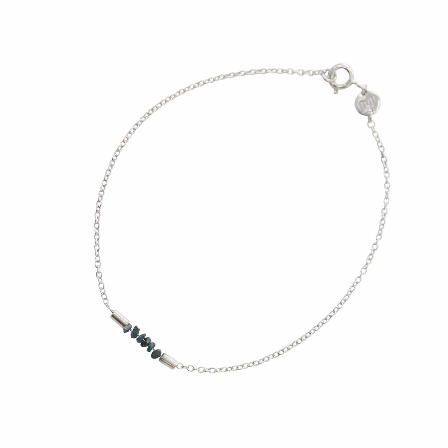 EVELYNE-M ROCKS | Blue Rough Diamond - Bracelet - Silver