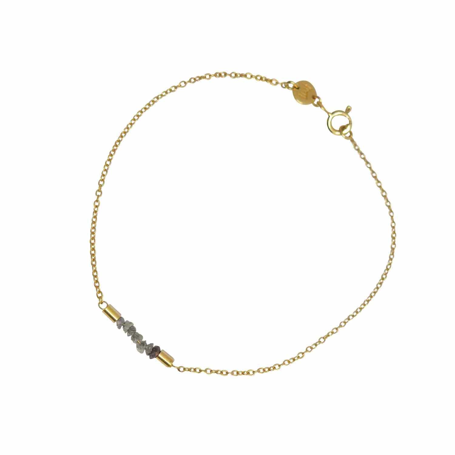 EVELYNE-M ROCKS | Grey Rough Diamond - Bracelet - Gold