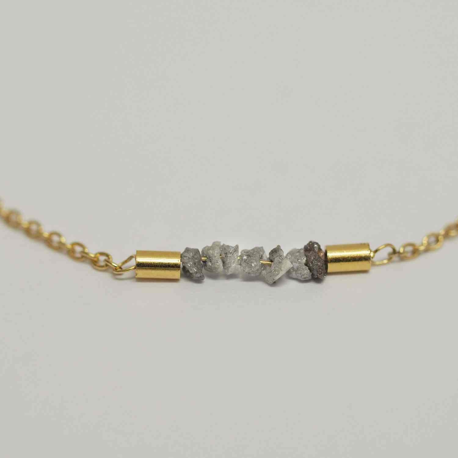 EVELYNE-M ROCKS | Grey Rough Diamond - Bracelet - Gold