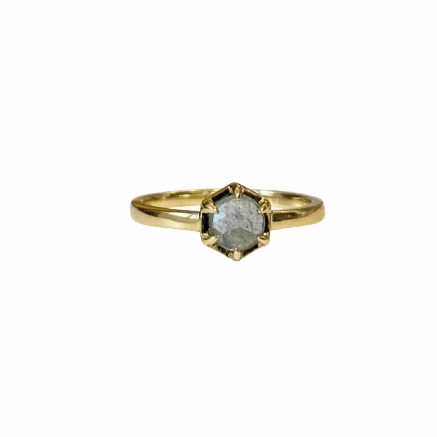 EVELYNE-M SMILODON | Aquamarine Claw Solitaire - Ring - 18 Karat Gold