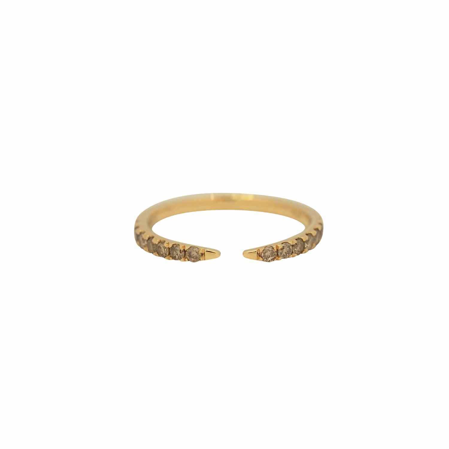 EVELYNE-M SMILODON | Claw Diamond Champagner - Ring - 18 Karat Gold