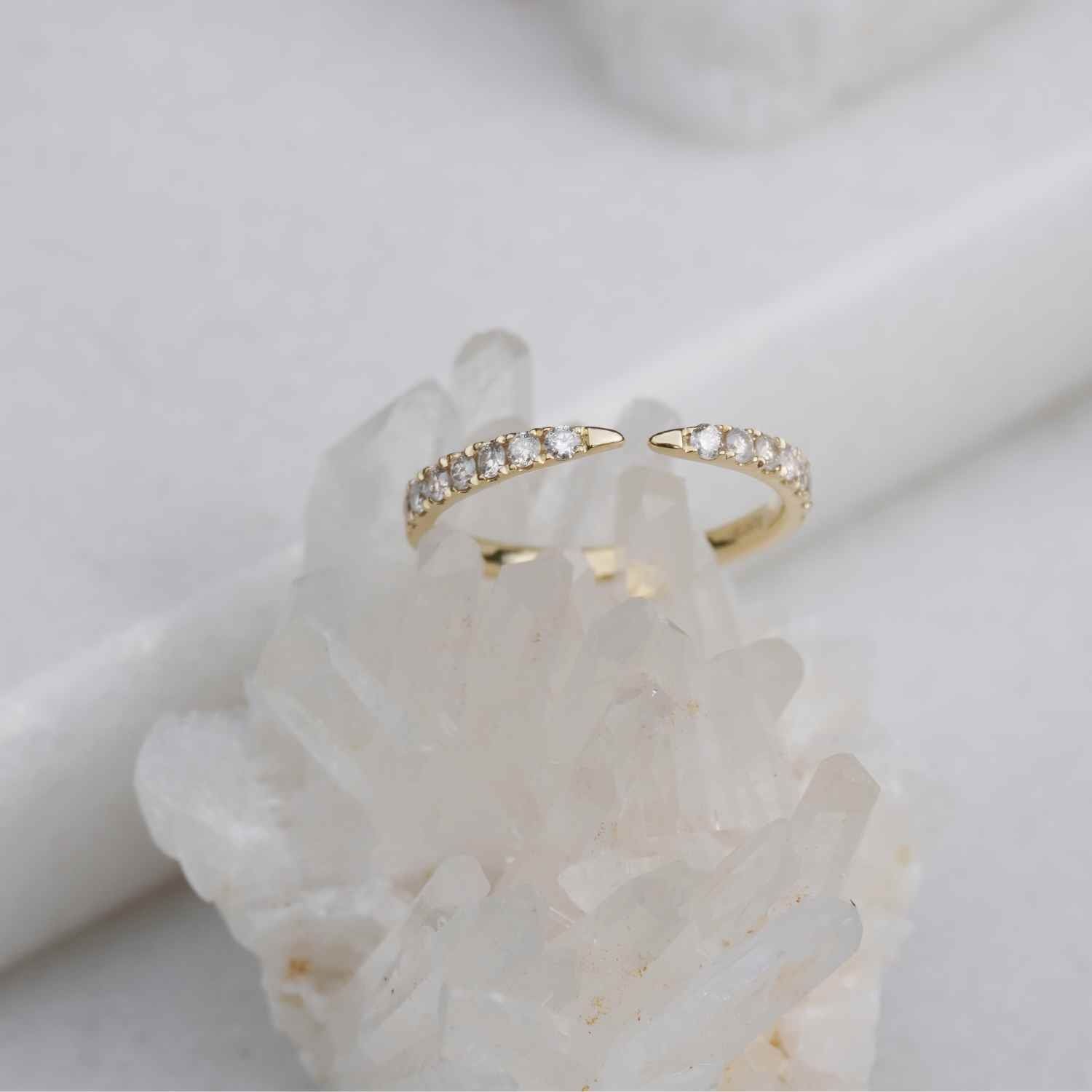 EVELYNE-M SMILODON | Claw Diamond White - Ring - 18 Karat Gold