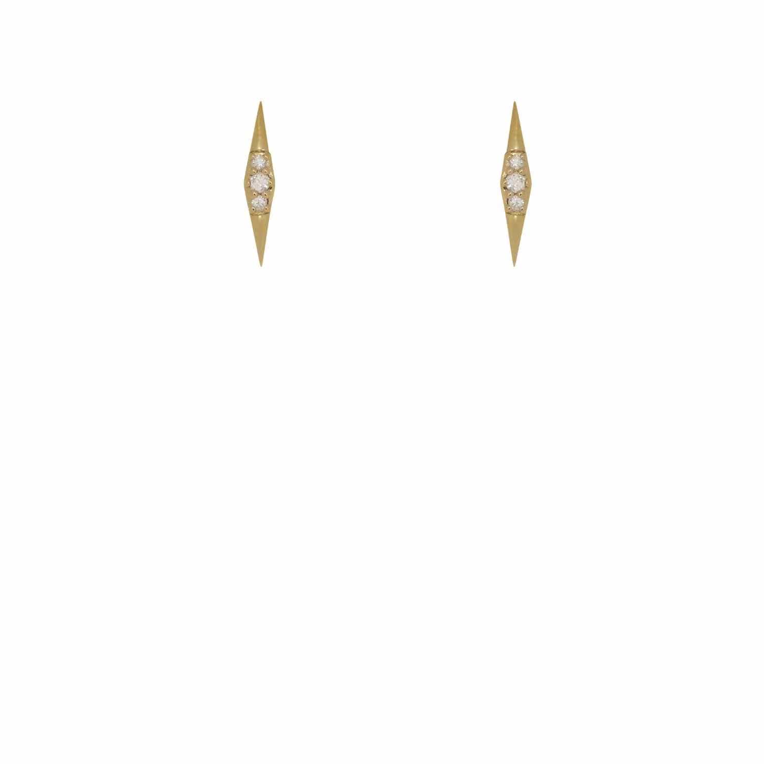 EVELYNE-M SMILODON | Claw Diamond White - Stud Earring - 18 Karat Gold