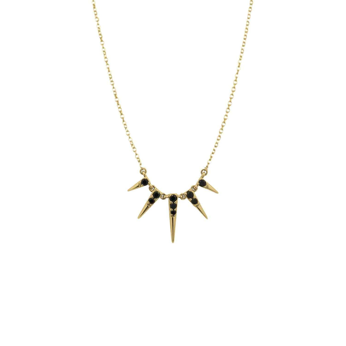 EVELYNE-M 43cm | 50cm SMILODON | Five Claws Black Onyx - Necklace - 18 Karat Gold