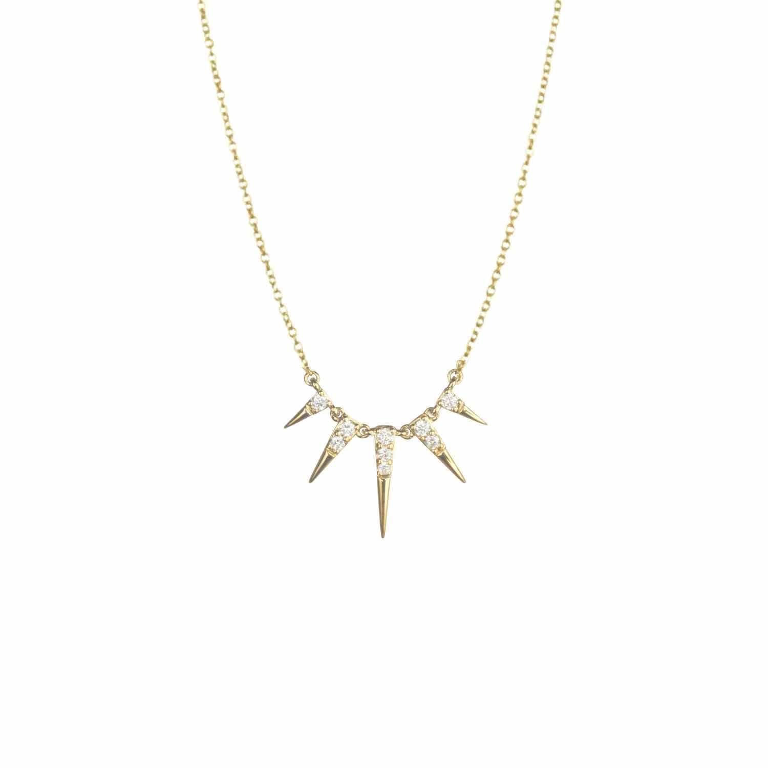 EVELYNE-M 43cm | 50cm SMILODON | Five Claws Diamond White - Necklace - 18 Karat Gold