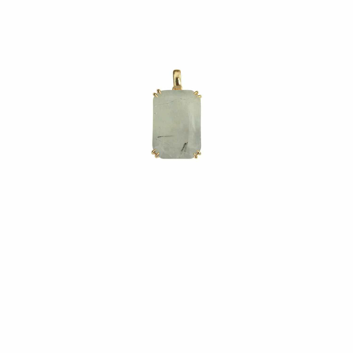 EVELYNE-M Pendant SMILODON | Prehnite Talisman - Pendant - 18 Karat Gold (ONE OF A KIND)