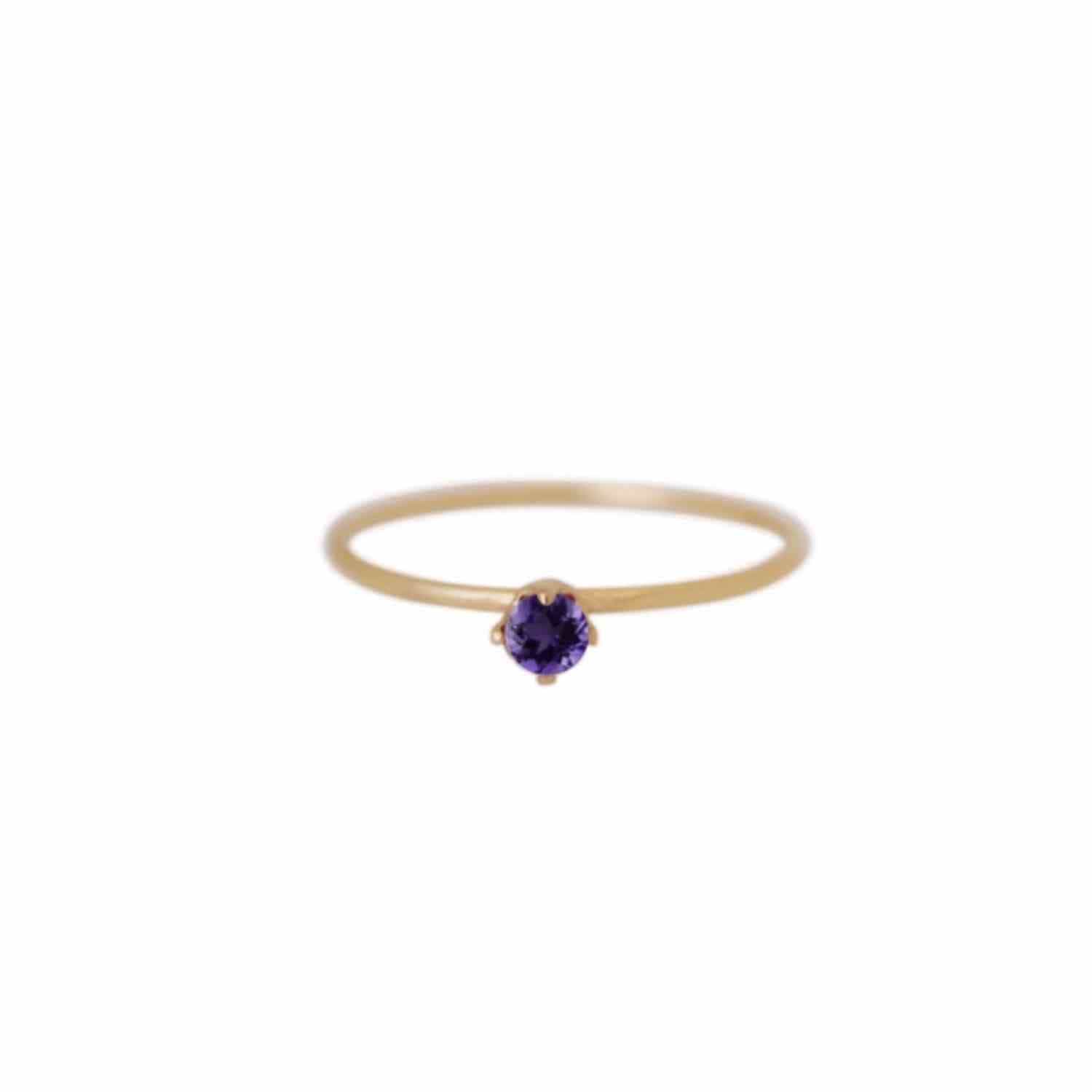 EVELYNE-M SOLITAIRE | Amethyst (S) - Ring - Gold