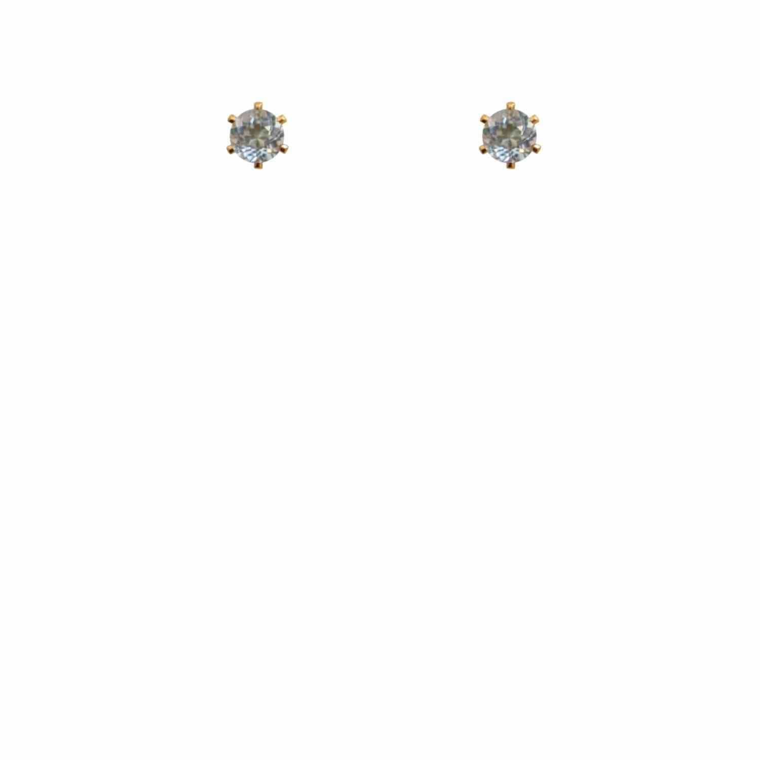 EVELYNE-M SOLITAIRE | Aquamarin (M) - Stud Earring - Gold