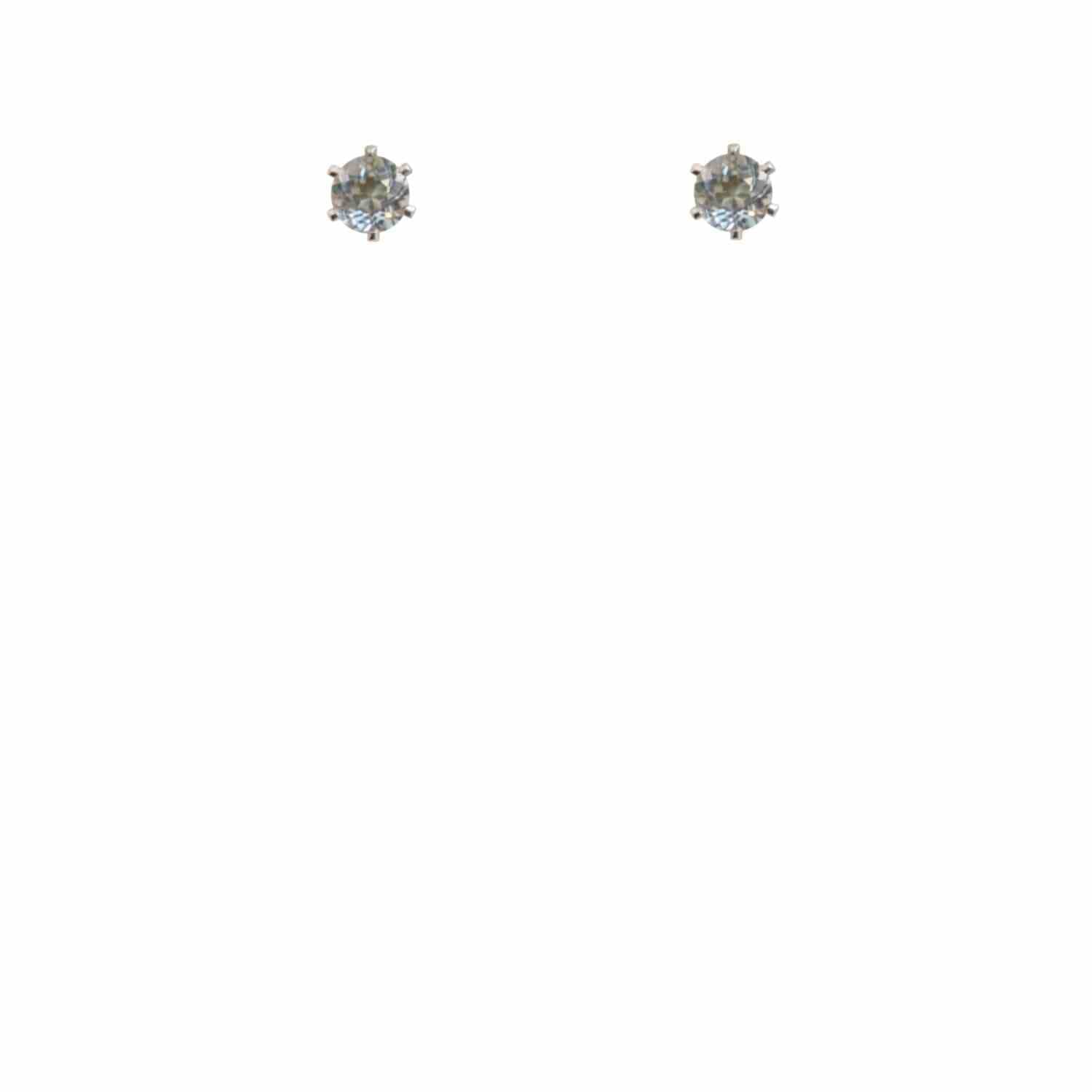 EVELYNE-M SOLITAIRE | Aquamarin (M) - Stud Earring - Silver