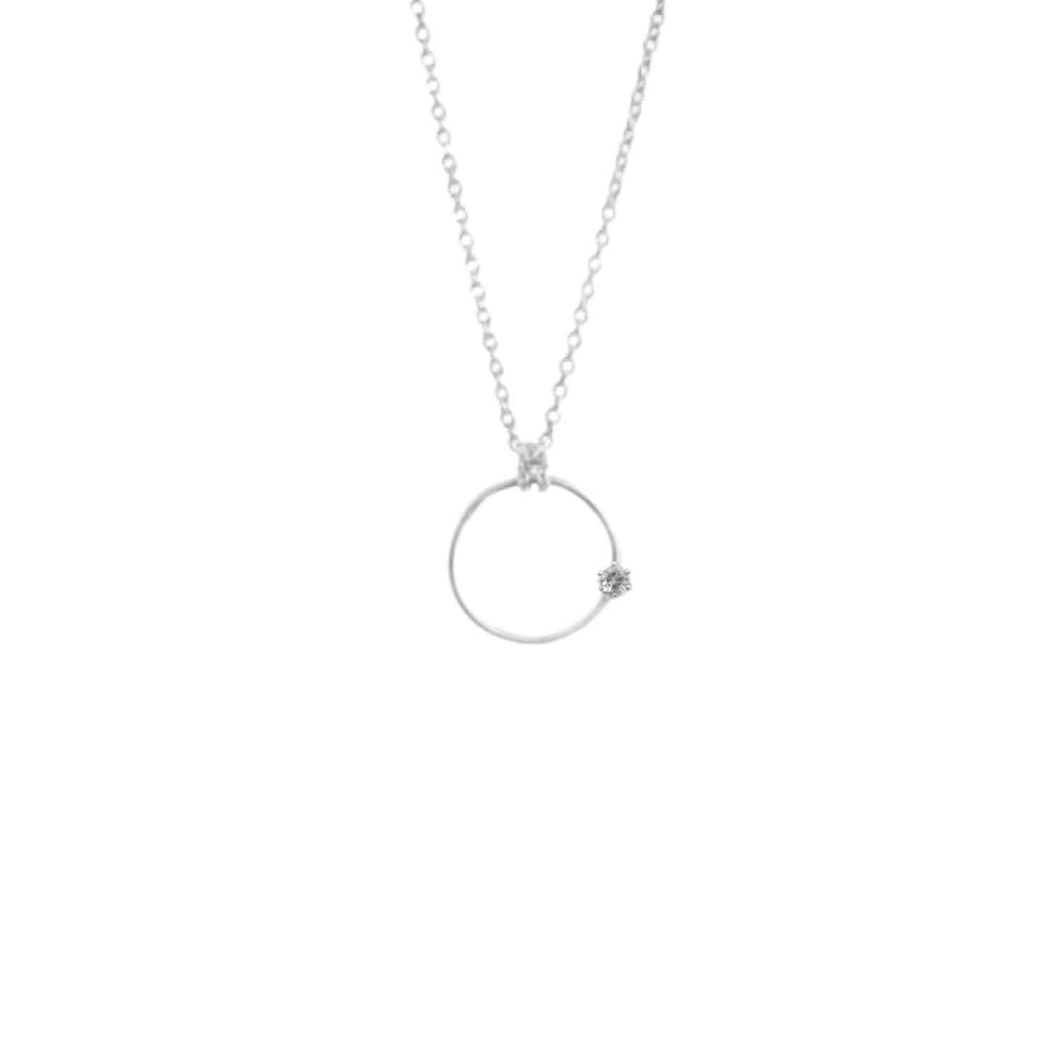 EVELYNE-M SOLITAIRE | Aquamarin Orbit - Necklace - Silver