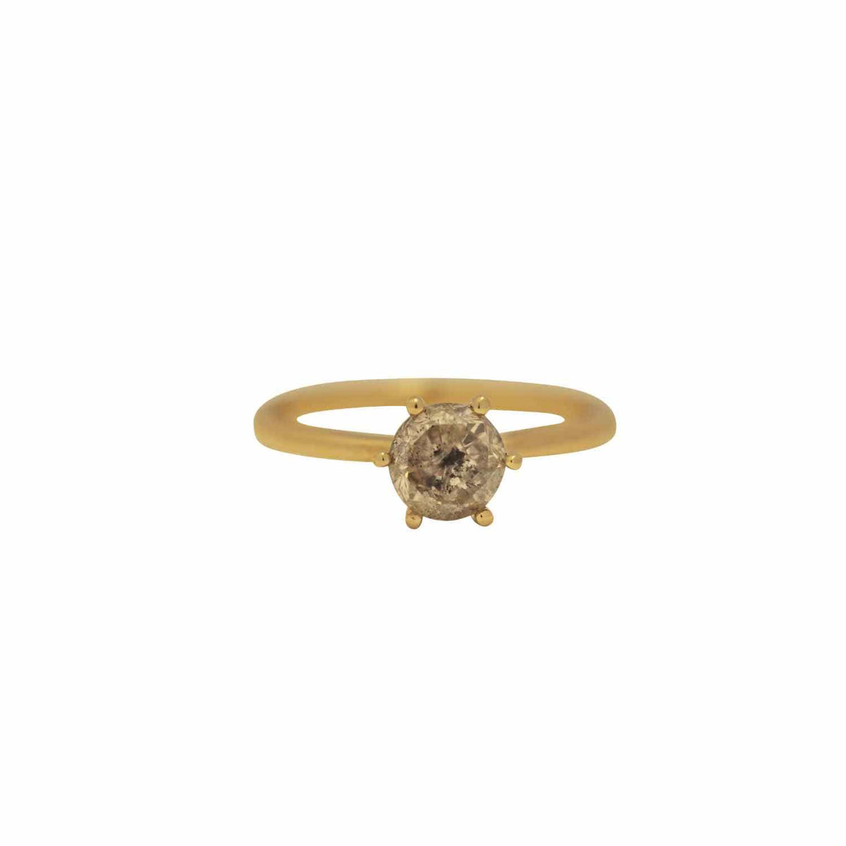 EVELYNE-M 52 SOLITAIRE | BlackGreyBrownish Galaxy Diamond - Ring - 18 Karat Gold (ONE OF A KIND)